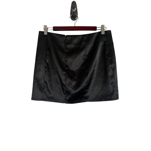 Neutral Lace Up Mini Skirt M Black Vampire Grunge Skater Y2K Retro Chic Festival - Picture 2 of 10